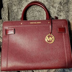 Burgundy office style Michael Kors bag
